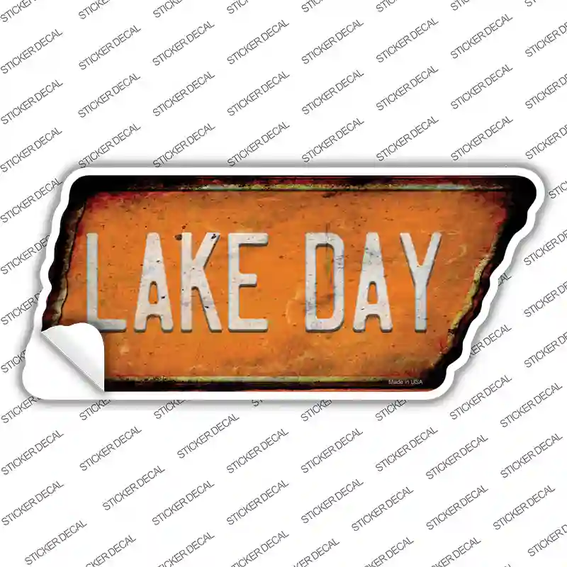 Lake Day Novelty Rusty Tennessee Shape Sticker Decal