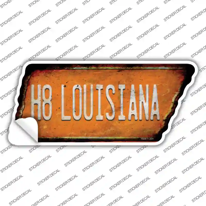 H8 Louisiana Novelty Rusty Tennessee Shape Sticker Decal Small