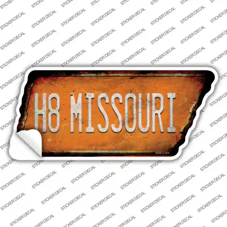 H8 Missouri Novelty Rusty Tennessee Shape Sticker Decal Small