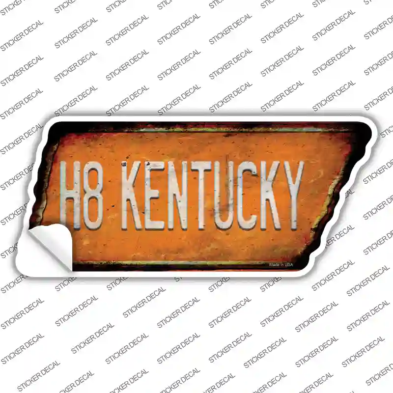 H8 Kentucky Novelty Rusty Tennessee Shape Sticker Decal Small