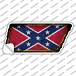 Confederate Flag Novelty Rusty Tennessee Shape Sticker Decal Small