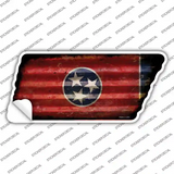 Corrugated Tennessee Flag Novelty Rusty Tennessee Shape Sticker Decal Small