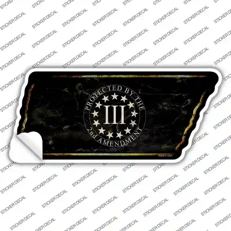 2nd Amendment Three Percenter Novelty Rusty Tennessee Shape Sticker Decal Small