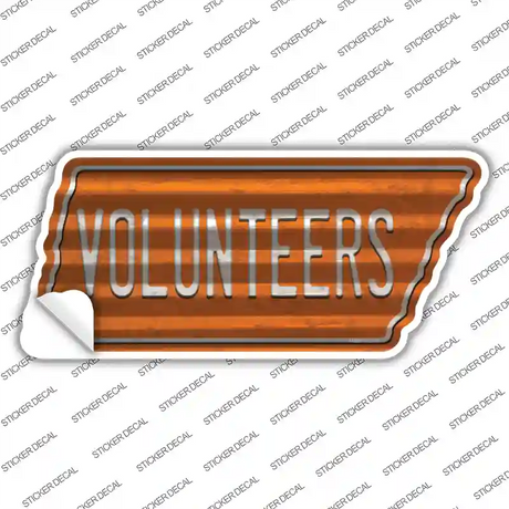 Volunteers Novelty Corrugated Tennessee Shape Sticker Decal Small