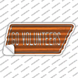 Go Volunteers Novelty Corrugated Tennessee Shape Sticker Decal Small