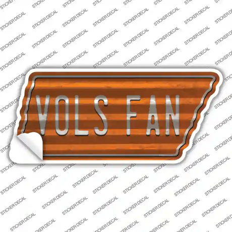 Vols Fan Novelty Corrugated Tennessee Shape Sticker Decal Small