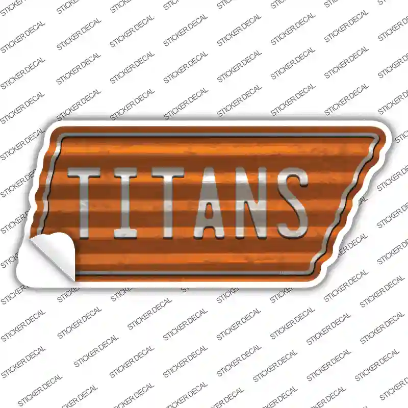 Titans Novelty Corrugated Tennessee Shape Sticker Decal Small