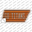 Go Titans Novelty Corrugated Tennessee Shape Sticker Decal Small