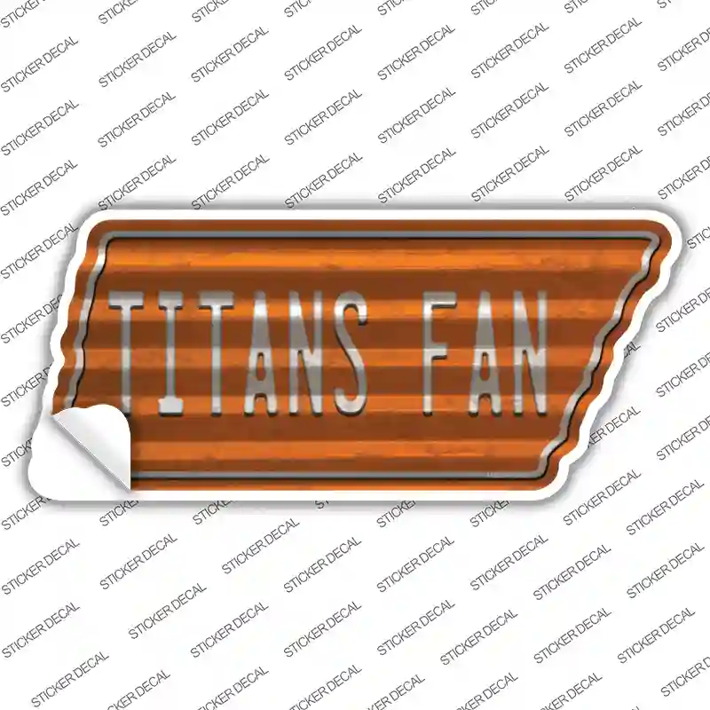 Titans Fan Novelty Corrugated Tennessee Shape Sticker Decal Small