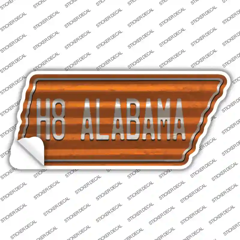 H8 Alabama Novelty Corrugated Tennessee Shape Sticker Decal