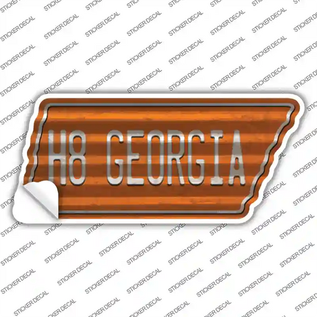 H8 Georgia Novelty Corrugated Tennessee Shape Sticker Decal Small