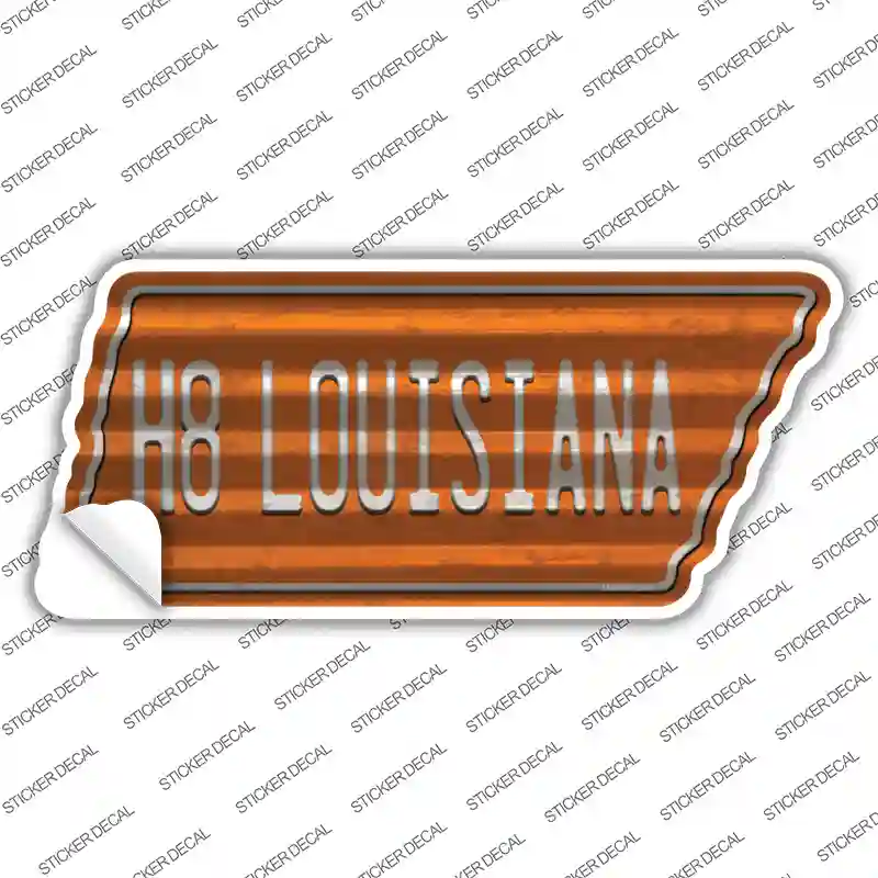 H8 Louisiana Novelty Corrugated Tennessee Shape Sticker Decal Small