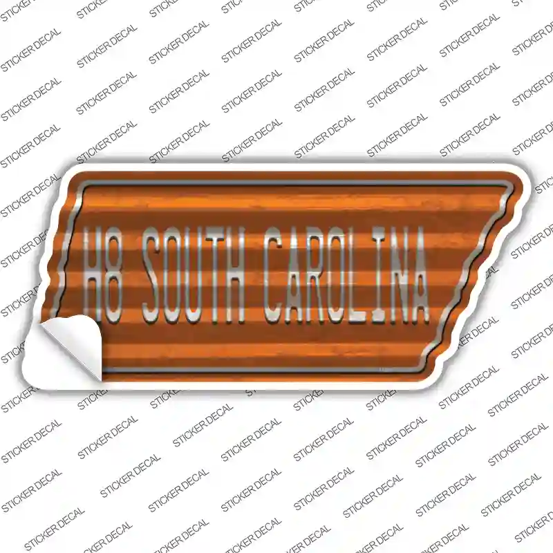 H8 South Carolina Novelty Corrugated Tennessee Shape Sticker Decal Small