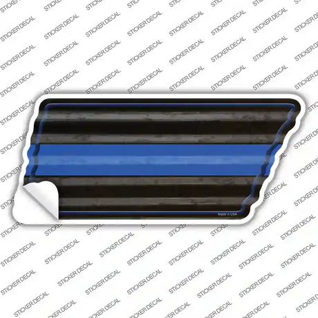 Thin Blue Line Novelty Corrugated Tennessee Shape Sticker Decal Small