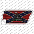 Confederate Dont Tread Novelty Corrugated Tennessee Shape Sticker Decal Small