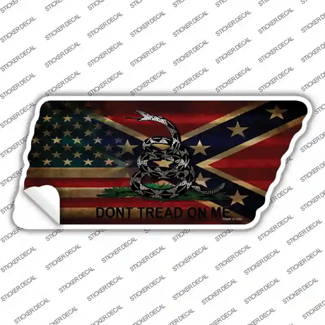 American Confederate Dont Tread Novelty Corrugated Tennessee Shape Sticker Decal Small