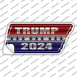 Trump 2024 Stripes Novelty Corrugated Tennessee Shape Sticker Decal Small