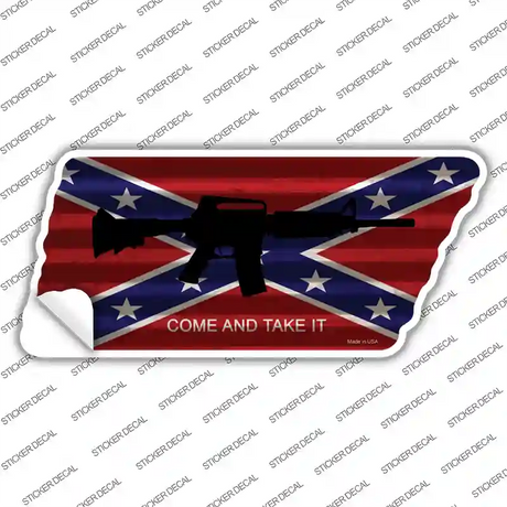 Come and Take It Novelty Corrugated Tennessee Shape Sticker Decal Small