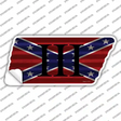 Confederate Three Percenter Novelty Corrugated Tennessee Shape Sticker Decal Small