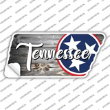 TN Tri Star on Wood Novelty Tennessee Shape Sticker Decal Small