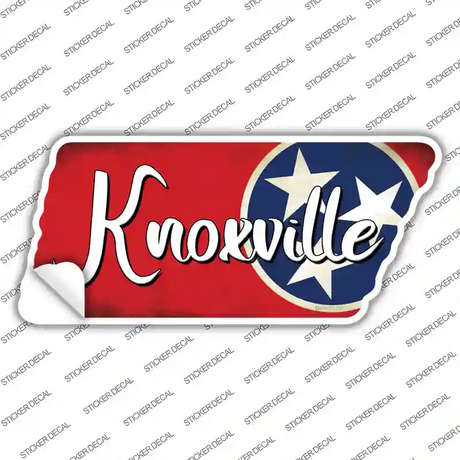 Knoxville Tri Star Red Novelty Tennessee Shape Sticker Decal Small