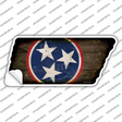 Blue Tri Star Novelty Rusty Effect Tennessee Shape Sticker Decal Small