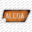 Alcoa Novelty Rusty Effect Tennessee Shape Sticker Decal Small