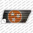 Orange Tri Star on Wood Novelty Corrugated Effect Tennessee Shape Sticker Decal Small