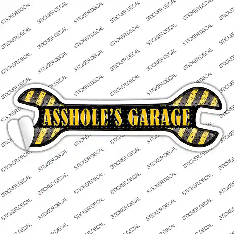 Assholes Garage Novelty Wrench Sticker Decal