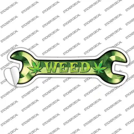 Weed Novelty Wrench Sticker Decal Small