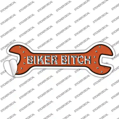 Biker Bitch Novelty Wrench Sticker Decal Small