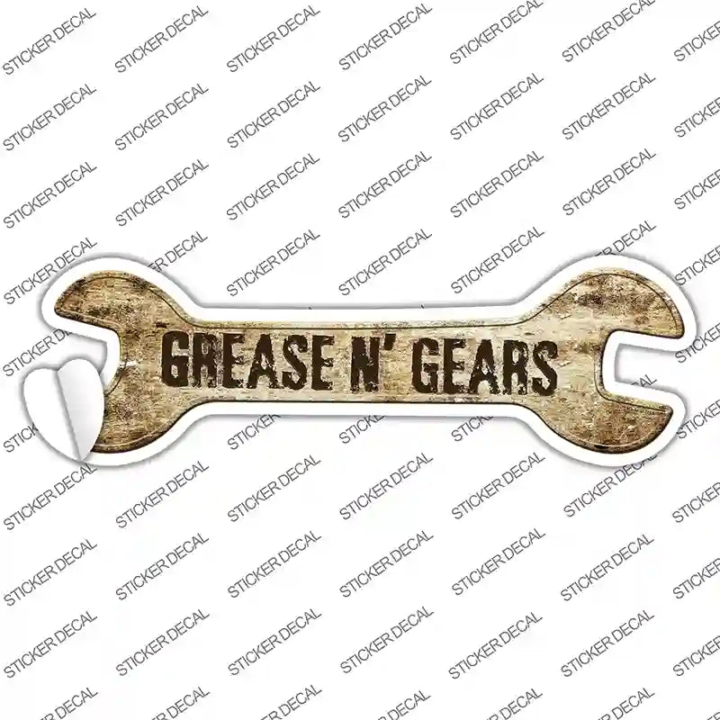 Grease And Gears Novelty Wrench Sticker Decal | Smart Blonde