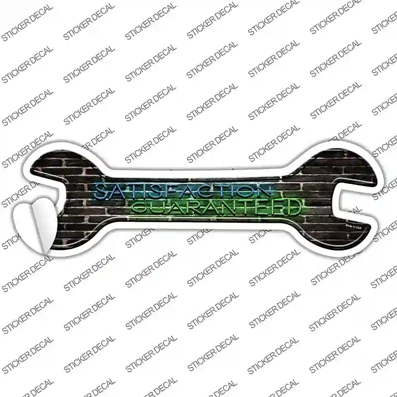 Satisfaction Guaranteed Novelty Wrench Sticker Decal