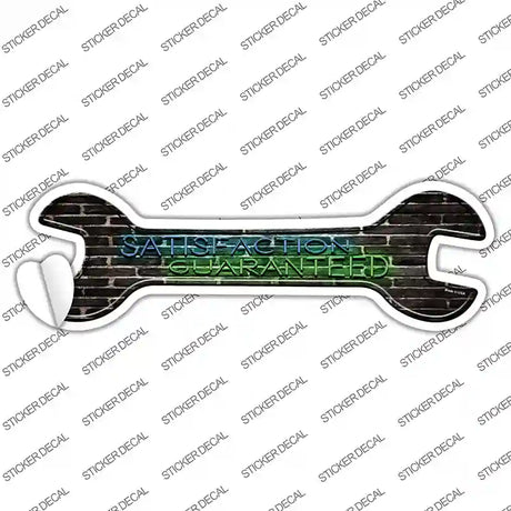 Satisfaction Guaranteed Novelty Wrench Sticker Decal