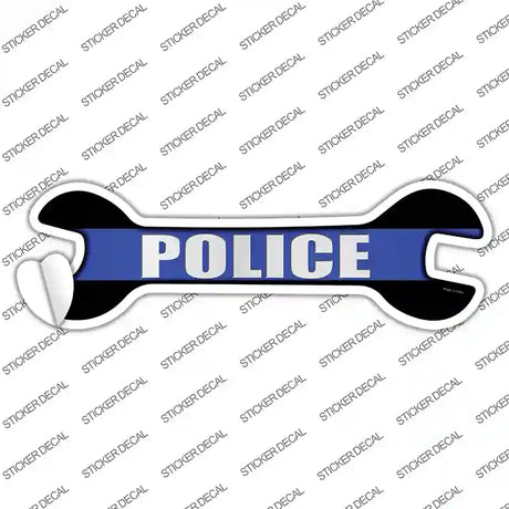 Police Thin Blue Line Novelty Wrench Sticker Decal Small