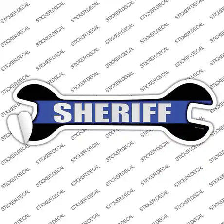 Sheriff Thin Blue Line Novelty Wrench Sticker Decal Small