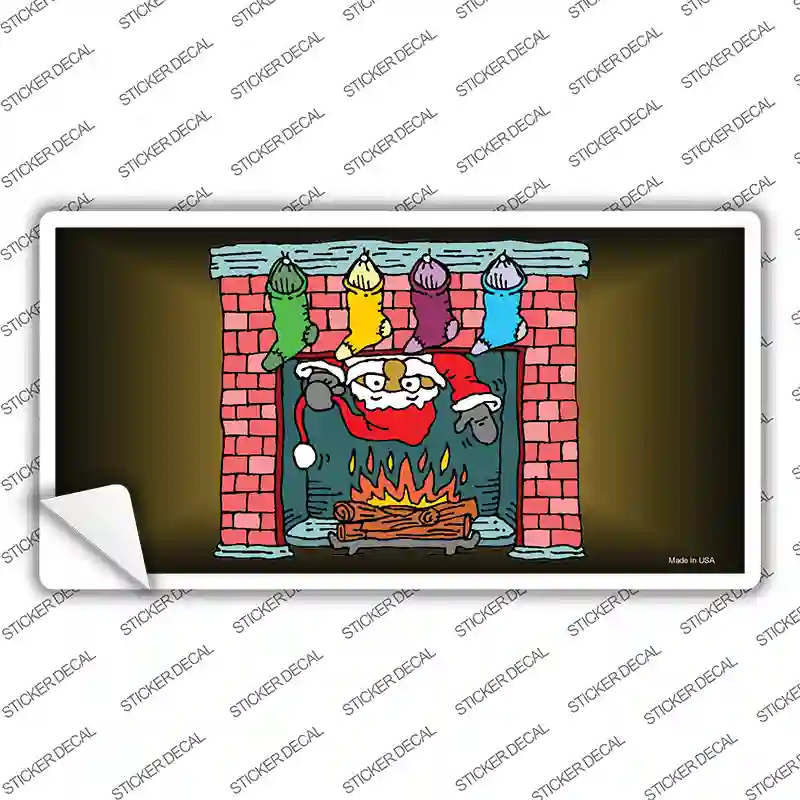 Santa Chimney Novelty Sticker Decal Small