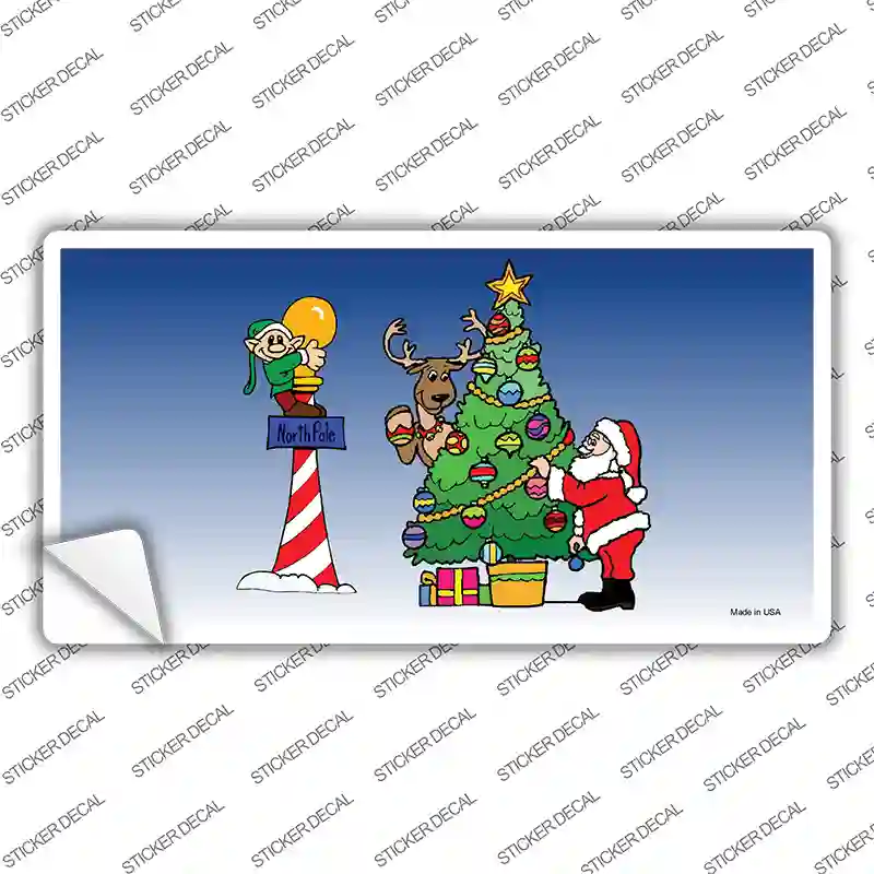 Santa Elf Tree Novelty Sticker Decal Small