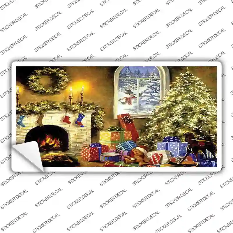 Christmas Scene Novelty Sticker Decal Small