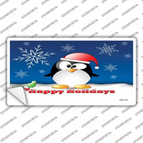 Happy Holidays Penguin Novelty Sticker Decal Small