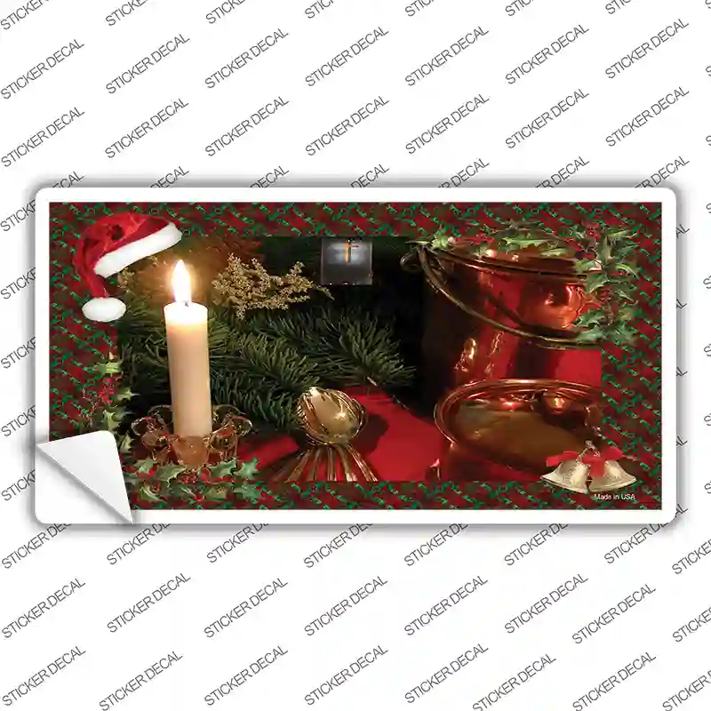 Wreath And Candle Novelty Sticker Decal Small