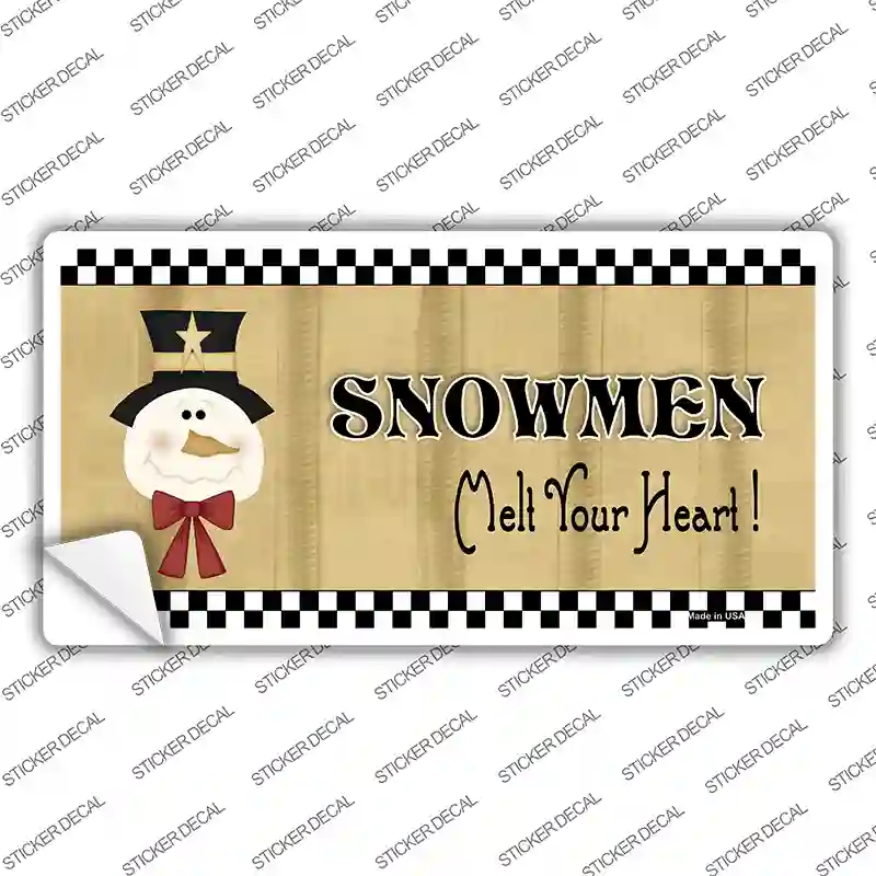 Snowmen Melt Your Heart Novelty Sticker Decal Small