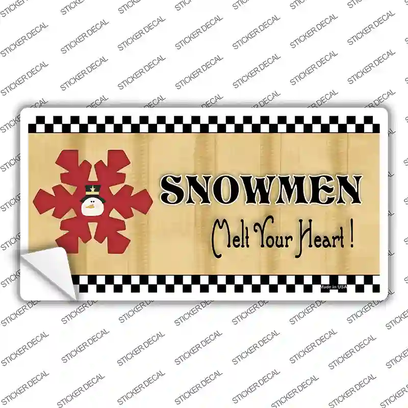 Snowflake Snowmen Melt Your Heart Novelty Sticker Decal Small