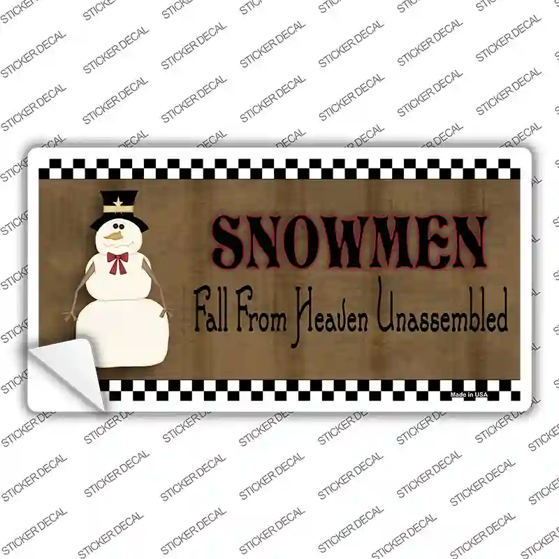 Snowmen Fall From Heaven Novelty Sticker Decal Small