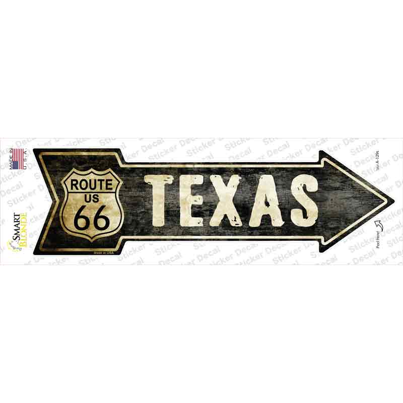 Vintage Route 66 Texas Novelty Arrow Sticker Decal Small