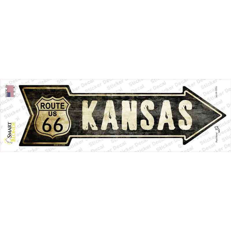 Vintage Route 66 Kansas Novelty Arrow Sticker Decal Small