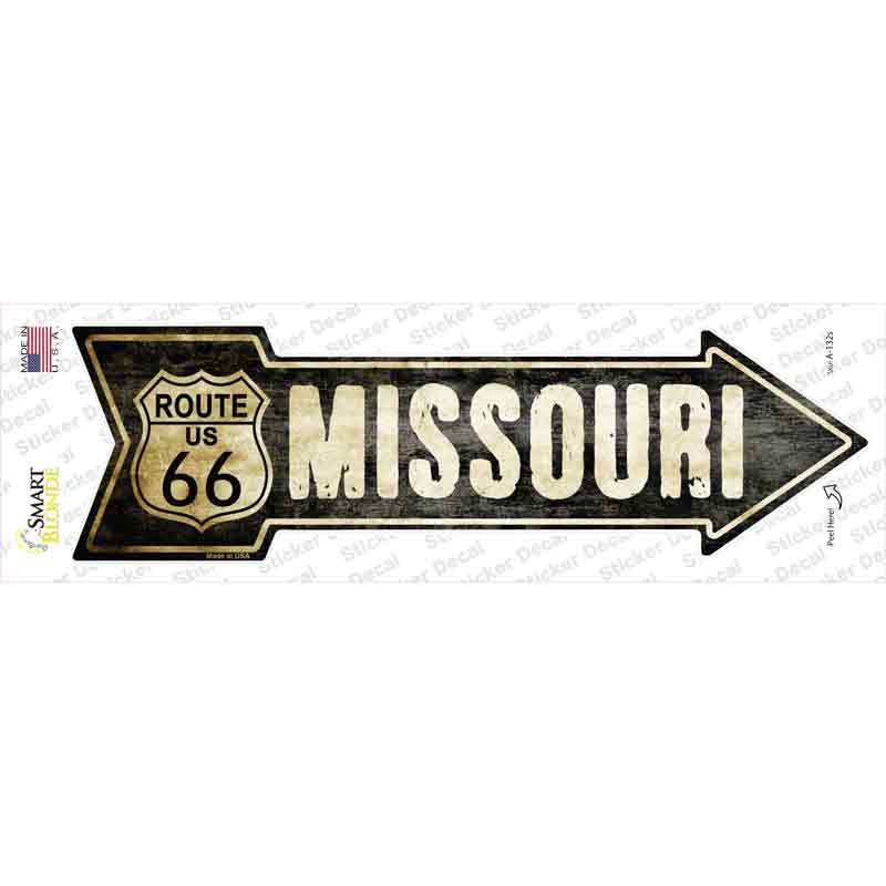 Vintage Route 66 Missouri Novelty Arrow Sticker Decal Small