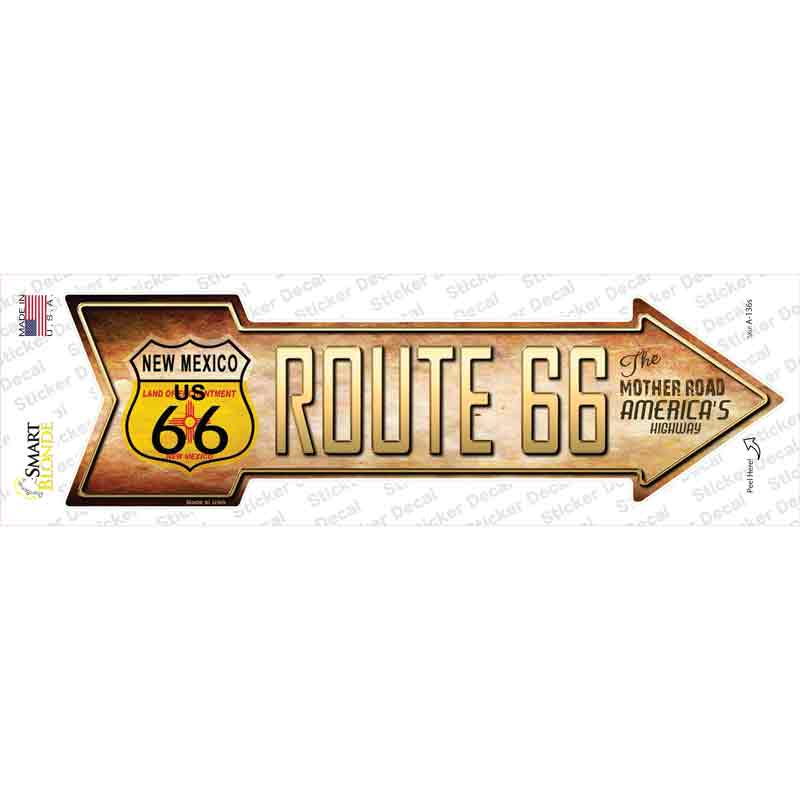 Route 66 New Mexico Flag Novelty Arrow Sticker Decal Small