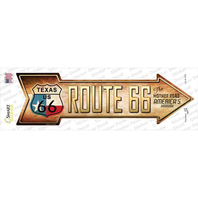 Route 66 Texas Flag Novelty Arrow Sticker Decal Small