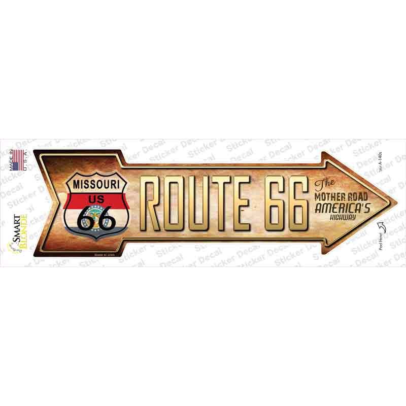 Route 66 Missouri Flag Novelty Arrow Sticker Decal Small